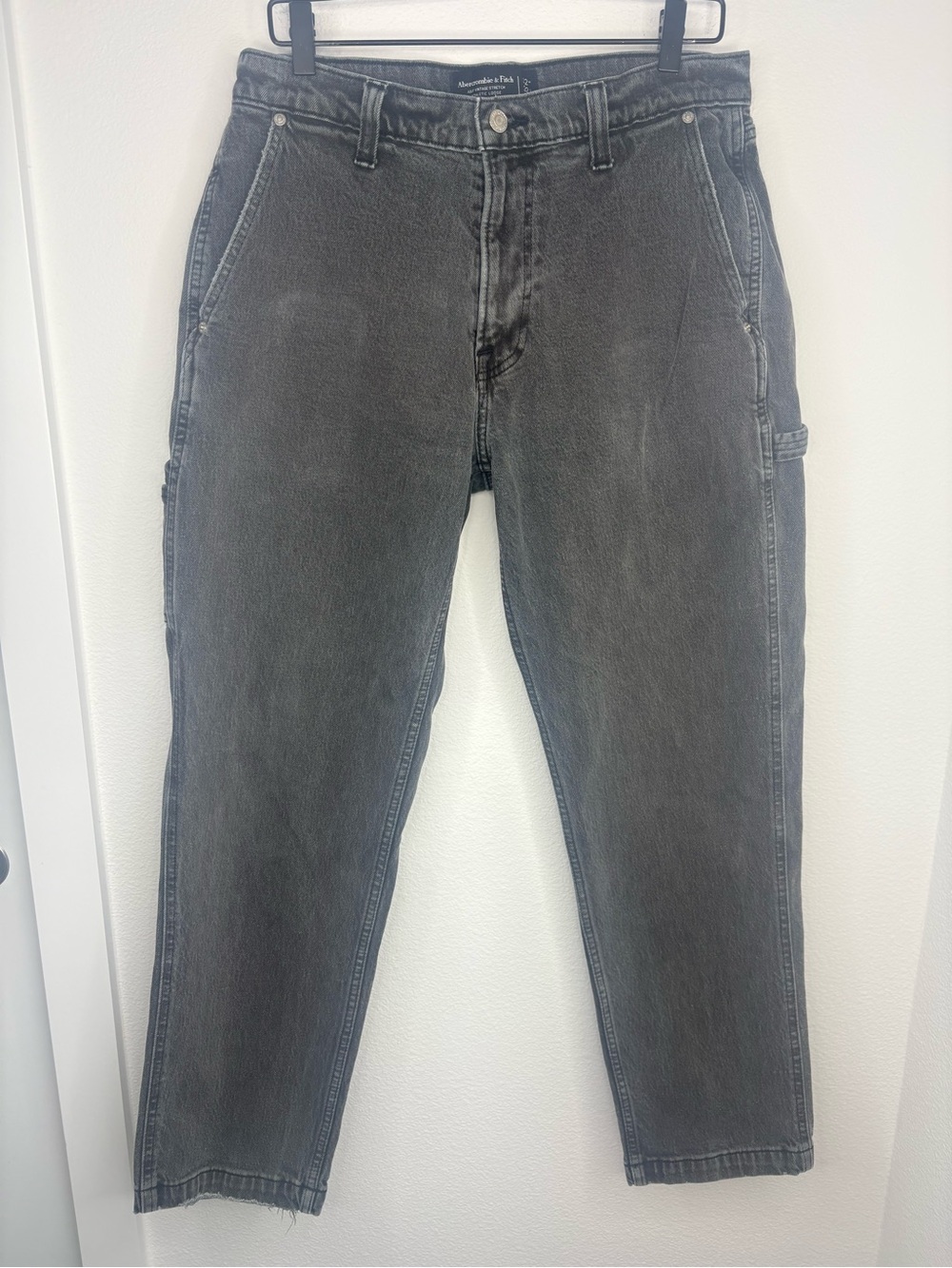 A&F Vintage Stretch Athletic Loose Gray Jeans